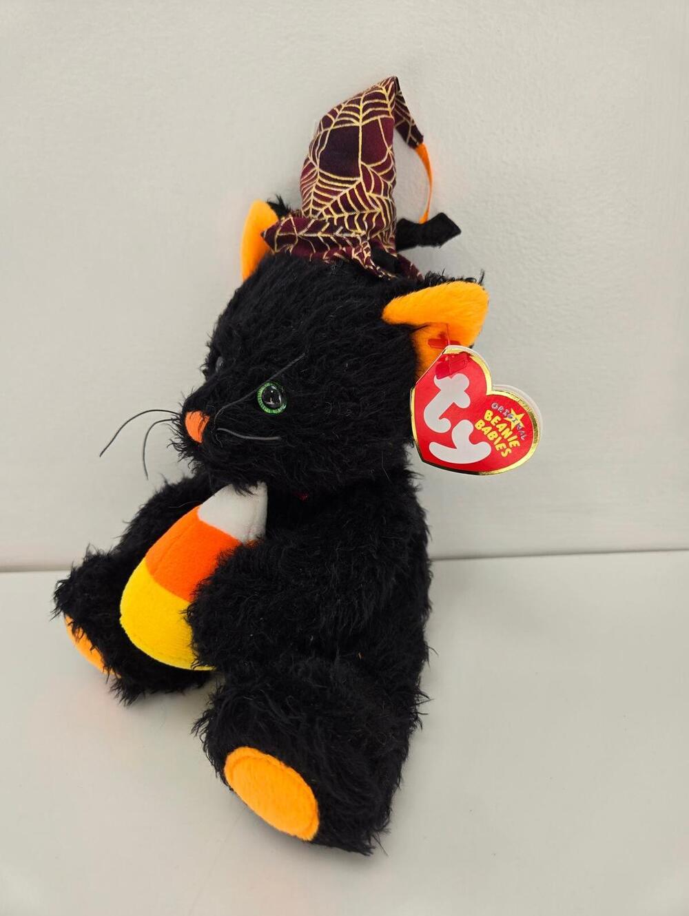 Ty Beanie Baby “Frightful” the Black Cat Holding Candy Corn (6.5 inch) *Rare* - Picture 3 of 4